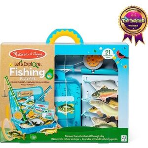 Melissa & Doug Let’s Explore Kid’s Toy Fishing Tackle Box & Poles Playset